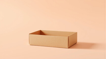 Minimalist Two-Piece Kraft Card Box on Peach Gradient
