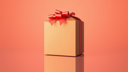 Gabled Kraft Gift Box on Sunset Gradient