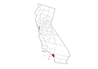 Orange County Map, California State, USA