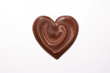 Obraz premium Liquid chocolate forming a heart on a white surface