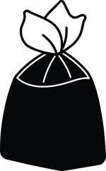 Blue Gift Bag with Silver Tissue Paper Standing