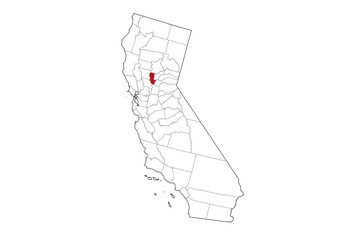 Sutter County Map, California State, USA