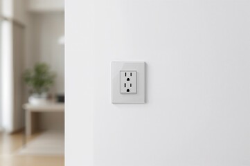 Wall-mounted power socket inside the room decor