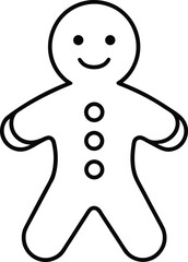 Gingerbread Man Cookie with Icing Details Flat