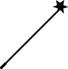 Golden Magic Wand with Star Tip Glowing Faintly