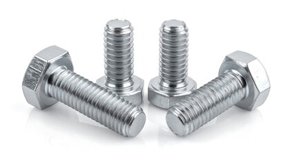Four bolts on white background