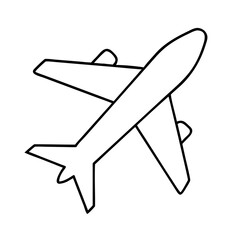 Vector art of simple outline illustration of an airplane