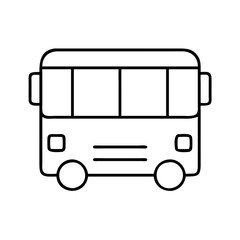 Vector art of simple line art icon of a bus