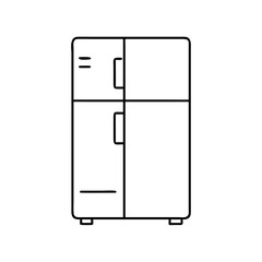 Vector art of simple line art illustration of a refrigerator