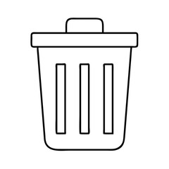 Vector art of simple line art illustration of a trash can
