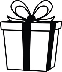 Red Gift Box with Golden Ribbon Bow Glossy Finish