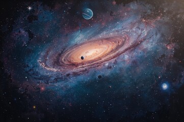 Obraz premium Hand-painted cosmic backdrop