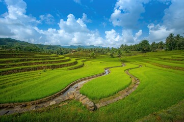 Fototapeta premium Terraced Paddy Landscapes of Jatiluwih