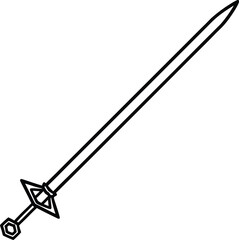 Silver Sword with Jeweled Hilt Angled Diagonal