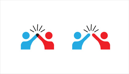 High five teamwork collaboration partnership success agreement achievement vector icon graphic design