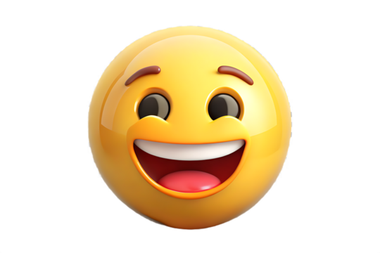 Joyful Emoji With Big Smile and Open Mouth emoticon - Powered by Adobe