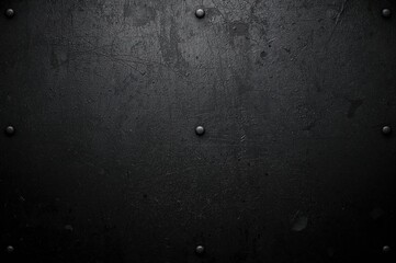 Rustic iron texture in black metal style with room for text or visuals