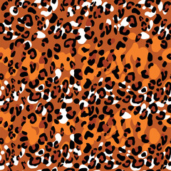 Abstract modern leopard seamless pattern. Animals trendy background. Color decorative vector stock illustration for print, card, postcard, fabric, textile. Modern ornament of stylized skin.