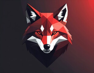 Geometric fox head art