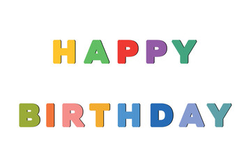 Happy Birthday vector background. Lettering invitation or greeting card. Vector illustration.