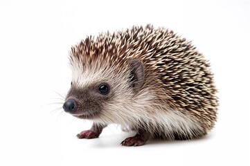 Fototapeta premium Isolated Hedgehog from Europe on a White Backdrop