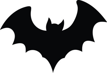 Black bat silhouette vector on a white or black background ideal for a Halloween, autumn, or vampire design illustration