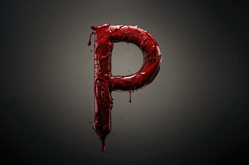 Bloody fingers forming the letter P in blood fonts