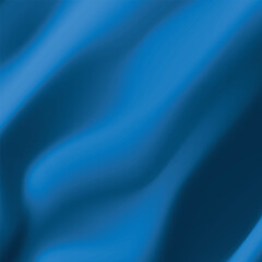 Silk blue background. Abstract vector pattern with copy space. Liquid wave texture, smooth drapery wallpaper. Wedding fabric, satin. Wavy design for banner, card, postcard, backdrop.