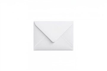 Empty white envelope on a plain background with cutout