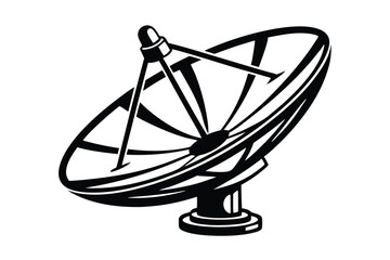 Isolated Satellite Dish on White Background Minimalist Design