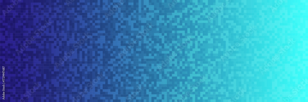 Poster Minimal tech style abstract wallpaper. Abstract data visualization pixel blocks. Futuristic Blue gradient background vector. Technology pixelated texture illustration
