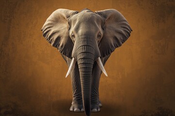 Fototapeta premium Elephant standing alone on a plain background