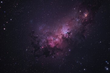 Infinite cosmic landscape filled with nebulae and stars