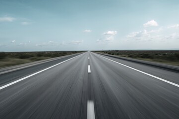 Naklejka premium Empty highway with motion blur effect