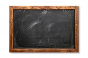 Blank wooden chalkboard texture on white backdrop with space for text or images
