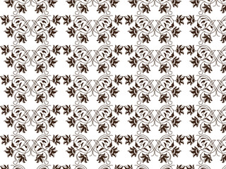 Obraz premium Brown Ornamental Seamless Floral Pattern Vector