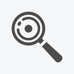 Magnifying Glass Icon Set with Lens Variations on White Background