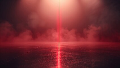 A laser light directed at a vacant performance platform without any blank areas