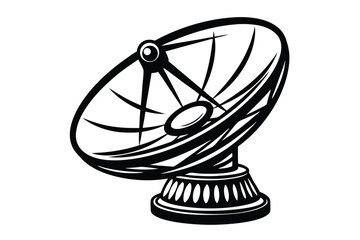 Satellite Dish Antenna Isolated on White Background Art