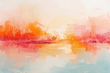 Fototapeta premium An artistically crafted abstract backdrop illustrating a warm summer dawn.