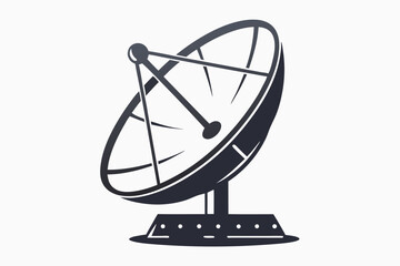 Stylized Dish Antenna on a Clean White Background