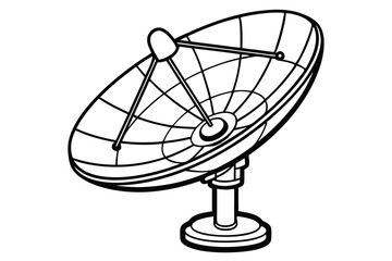 Two Black Satellite Dishes on White Background Design