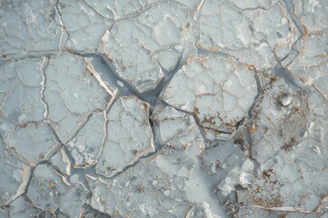 Obraz premium Abstract white ice surface with intricate crack patterns
