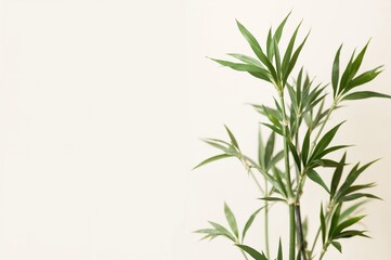 Obraz premium Close-up of an elegant bamboo decoration against a bright backdrop with room for text