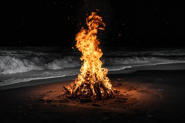 Stunning flames illuminating the darkness