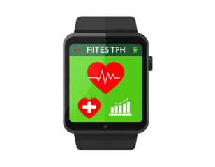 Flat Vector Illustration of Fitness Tracker Wristband, Transparent Background