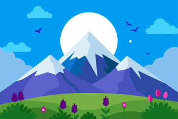 summer landscape with mountains