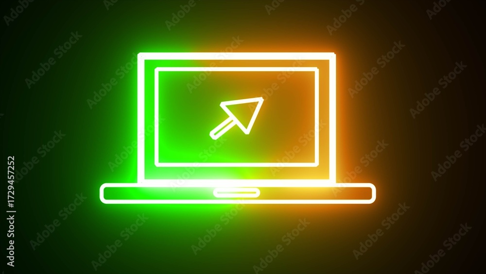 Wall mural An object of monitor of laptop or computer with visible arrow sign.