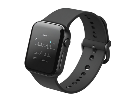 Realistic Wearable Fitness Tracker Wristband, Transparent Background