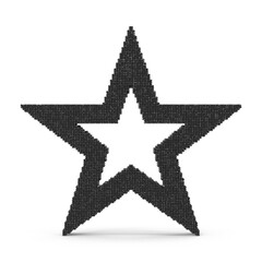 Pixelated star shape 3d render